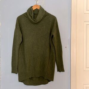 Forte Cashmere Cowl Neck Soft Ribbed Cuff Long Sleeve Tunic Sweater